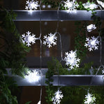 guirlande lumineuse flocons neige blancs decoration noel clips leds chambre vacances