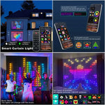 Décoration fenêtre Nouvel An avec lumières LED