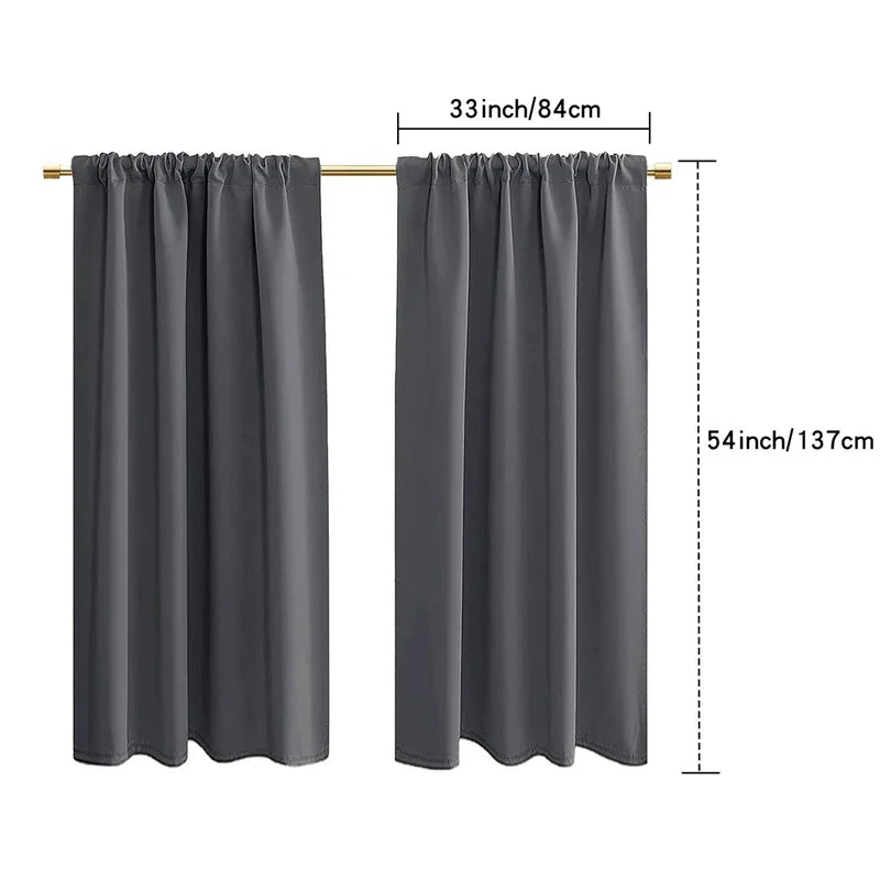 rideaux blackout gris foncé unis camping car opacité élevée deux panneaux moderne