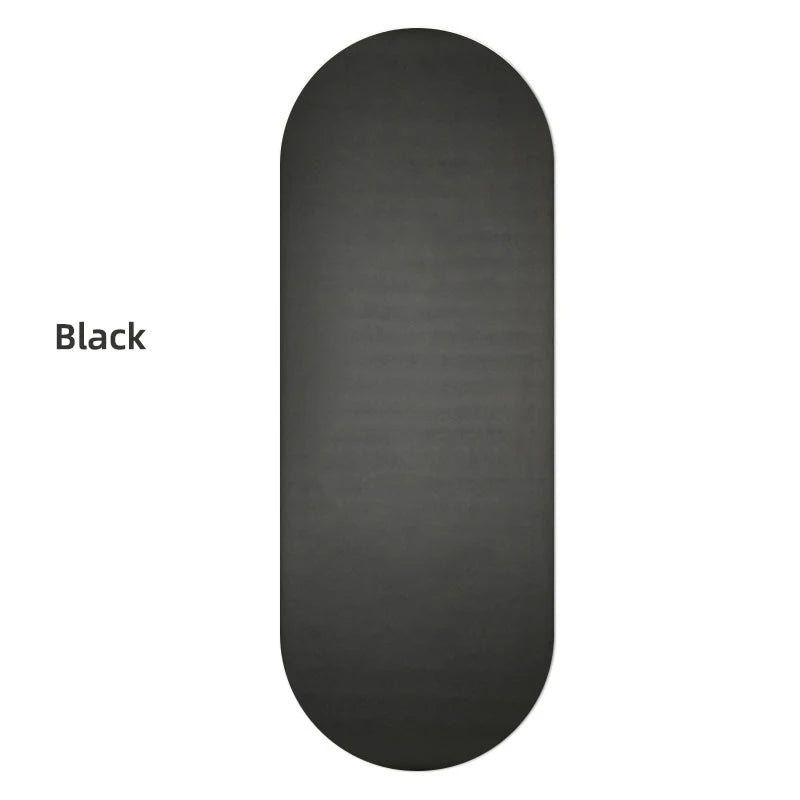 tapis yoga ovale antidérapant caoutchouc naturel 5mm beige noir texture bionique moderne fitness yoga