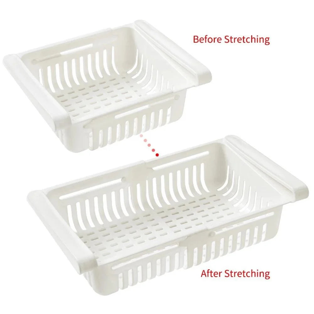 paniers rangement réfrigérateur blanc rose bleu grille perforation moderne clips fixations utilisation multipleABS