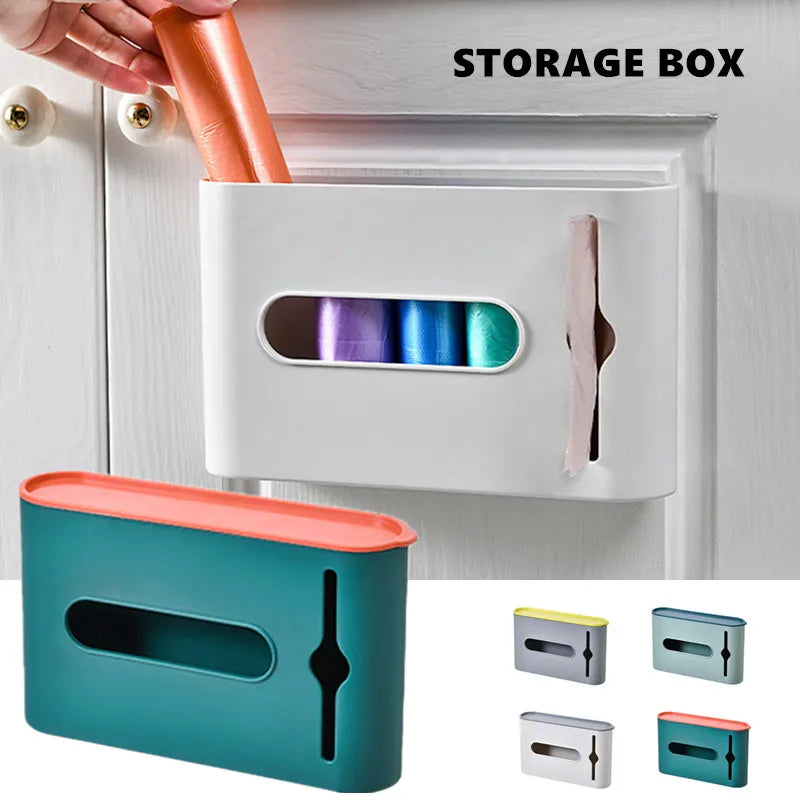 boîte rangement murale réutilisable boites plastique moderne adhésif couleurs vert orange gris jaune