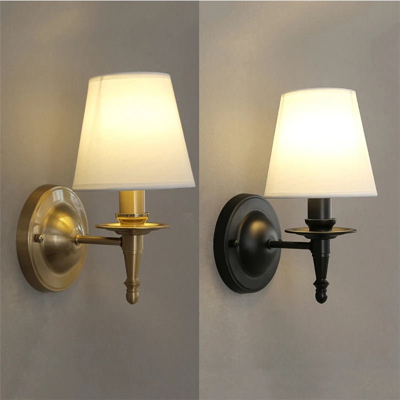 lampes murales or noir abat jour opaque classique traditionnel chambre coucher