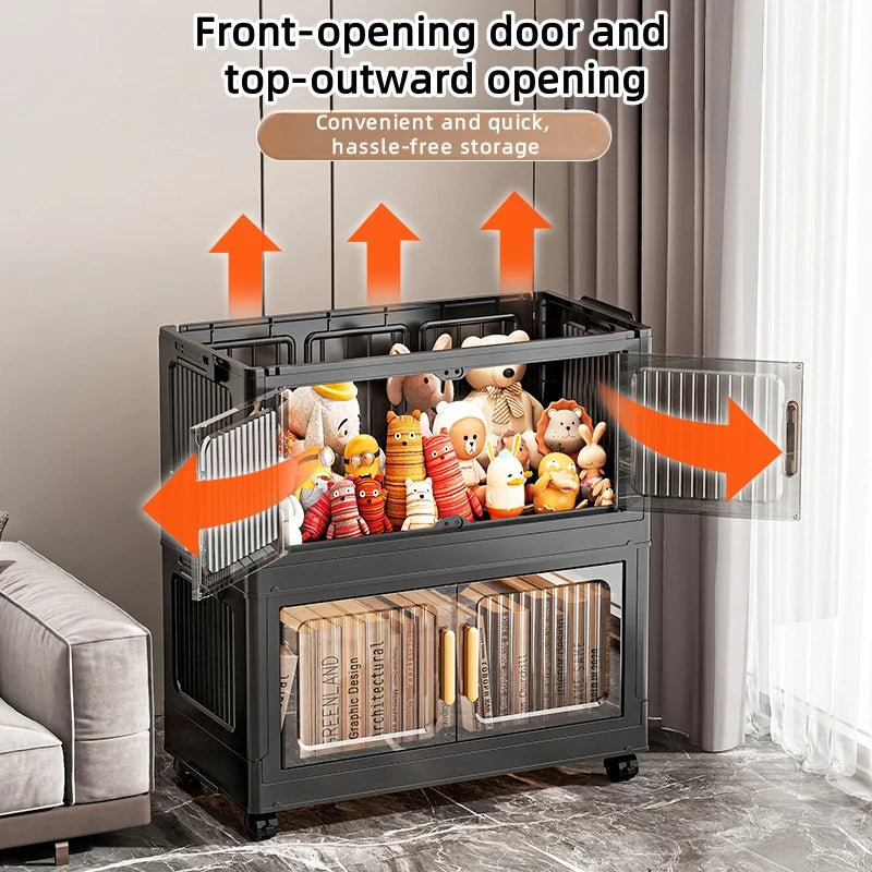 rangement modulaire pliable noir moderne roulettes grilles rangement amovibles