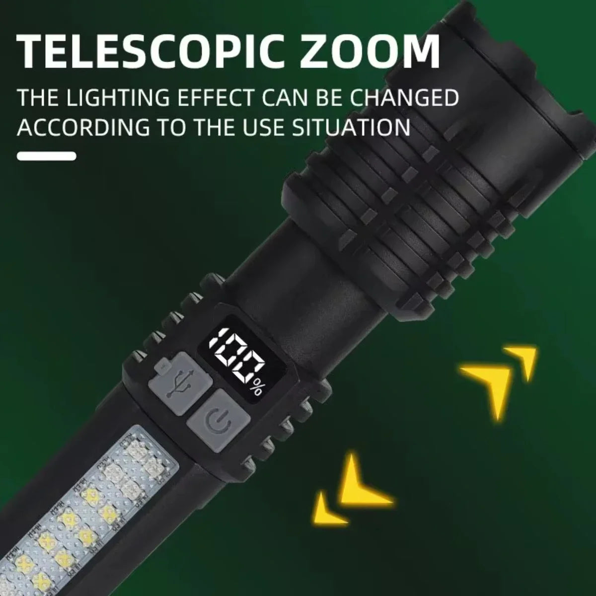 lampe poche led rechargeable super lumineuse tactique multifonctionnelle auto défense camping emergency hiking