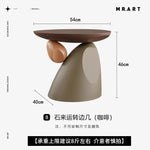 table d'appoint moderne sculptural beige clair marron foncé