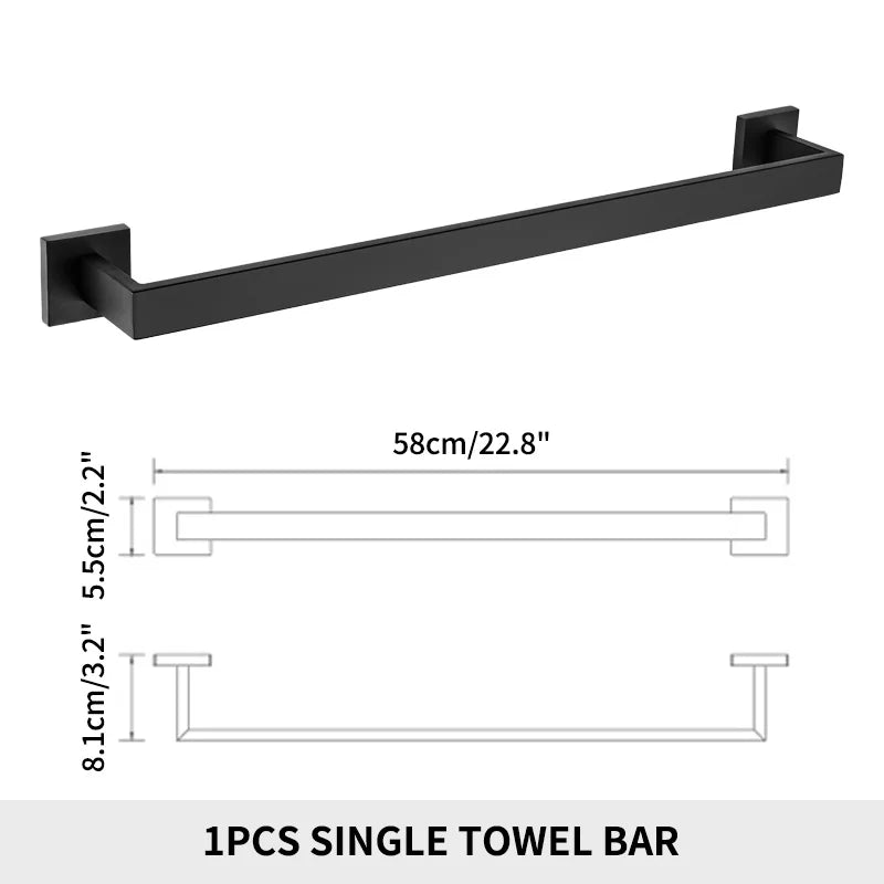 porte serviettes mural acier inoxydable noir doré argenté lisse moderne vis