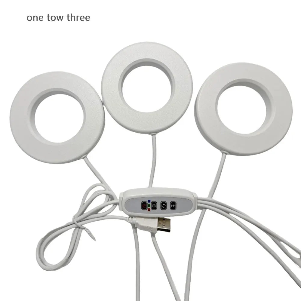 lampe led plante hauteur réglable lumière blanche circulaire moderne câble usb interrupteur