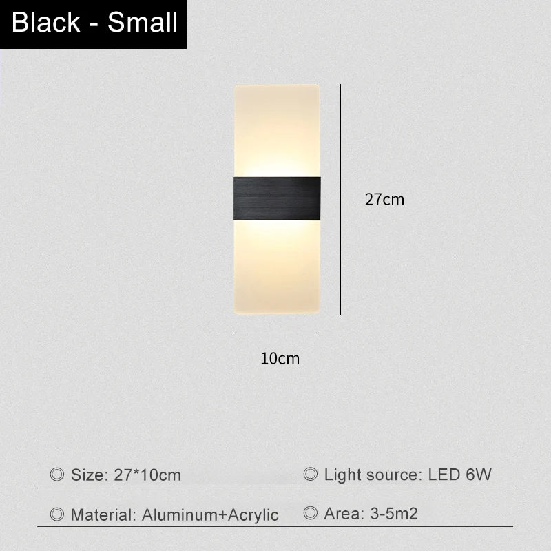 applique murale led moderne blanc noir minimaliste éclairage chambre entrée étude salle bain