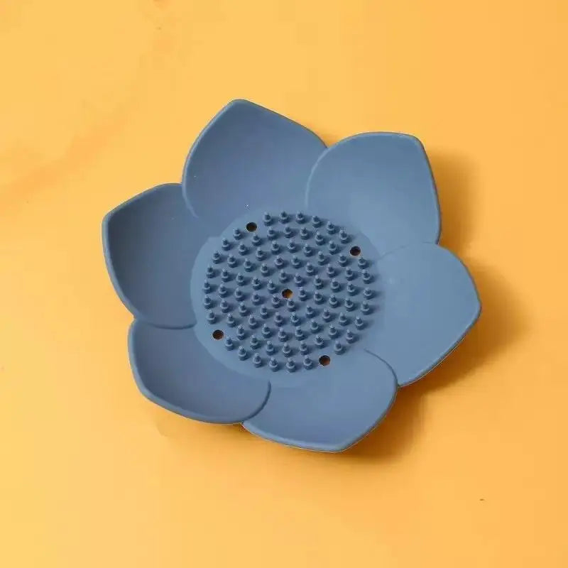 support savon moderne fleur lotus adhésif couleurs vert violet jaune rose gris opaquet