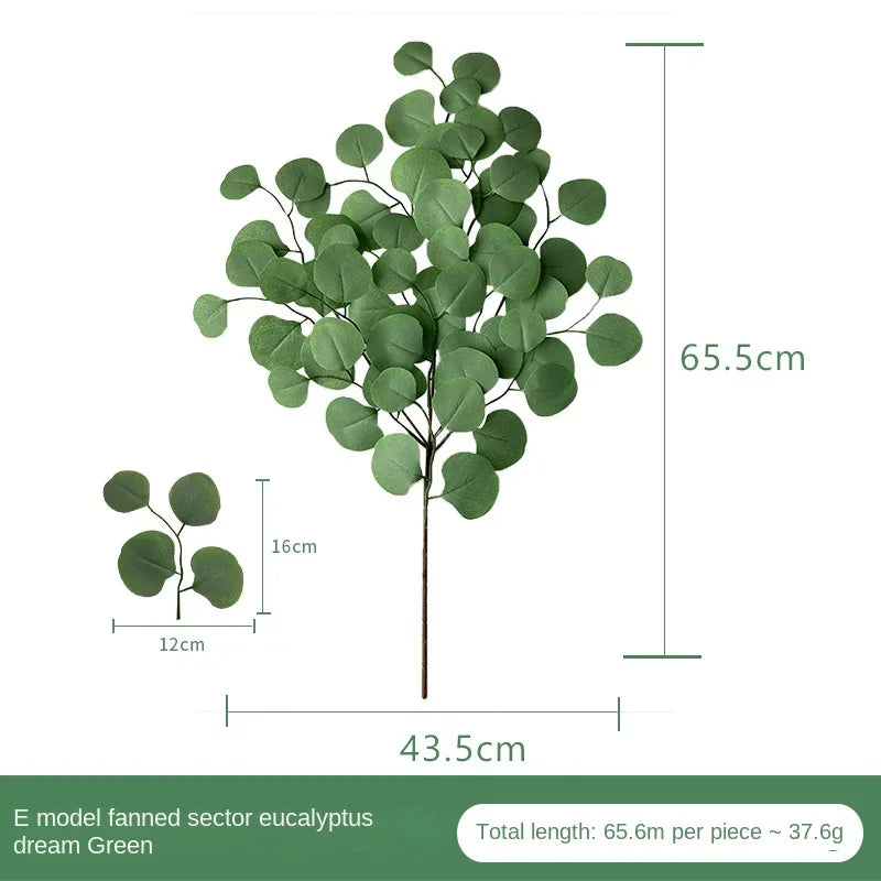 décoration table branche eucalyptus artificielle soie verte claire fête mariage 65cm