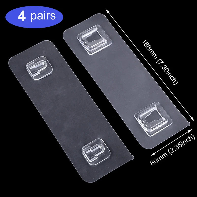 prise courant multi fentes adhésive transparente moderne pratique blanc boutons fixation