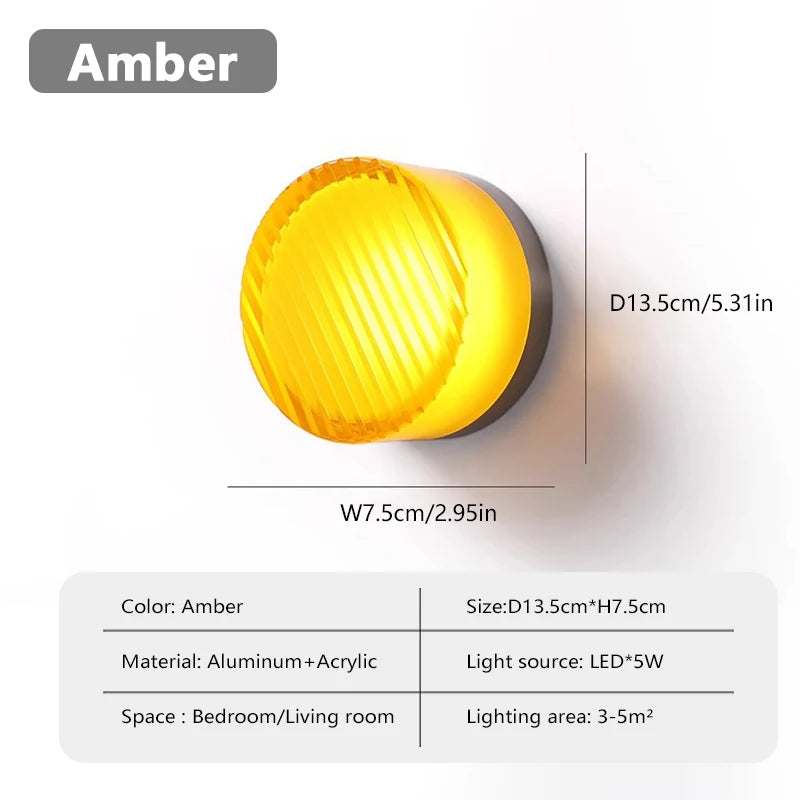 applique murale moderne vert jaune blanc rayures concentriques adhésive led éclairage quotidien fixée mur