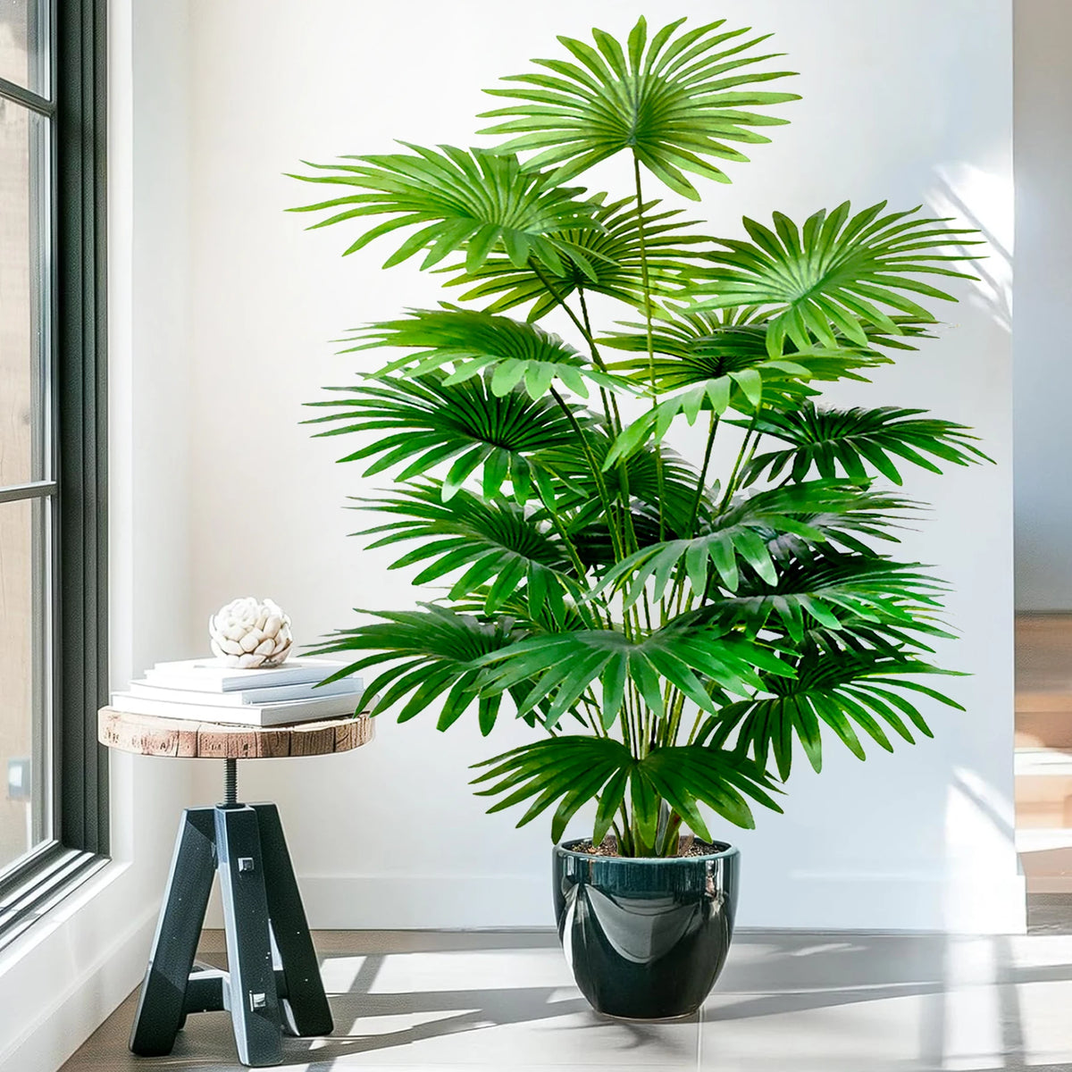 plante artificielle feuilles fanées vert moderne pot décoration extérieure exposition grande taille