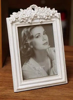 cadre photo vintage shabby chic floral relief romantique décoration dentelle effet vieilli 5x7 pouces