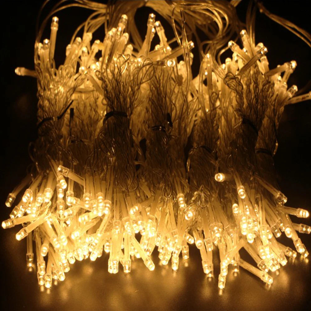 rideau lumineux led blanc moderne clips boite controle cables noel vacances chambre patio