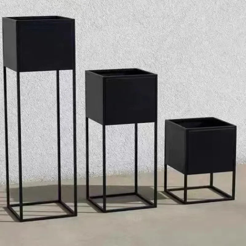 Étagère murale métal support plantes couleur bleu balcon déco