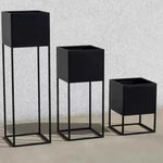 Étagère murale métal support plantes couleur bleu balcon déco