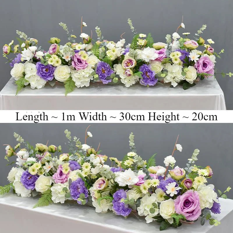 guirlande florale artificielle romantique mariage décoration intérieure blanc violet bleu orangé