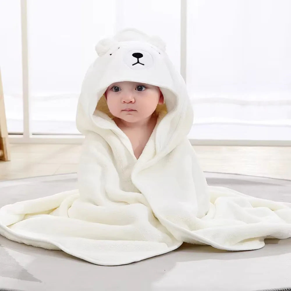serviette bébé capuche animaux douce bleu rose gris blanc fourrure soft confortable tranchée mouillage