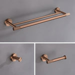accessoires salle bain or rose moderne porte serviettes savon verre téléphone double rangée