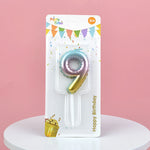 bougies forme chiffre anniversaire or argent bleu rose gradient moderne festives tringle