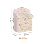 boîte lettres murale métal rose clair fleurs oiseaux vintage romantique motifs floraux doré postextérieur