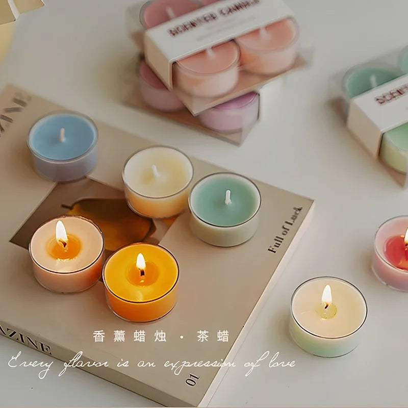 bougies parfumées cire soja forme coupe rose vert jaune bleu blanc moderne minimaliste decoration