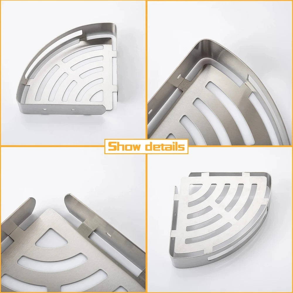 porte savon angle noir grille moderne vis fixations métal inoxydable