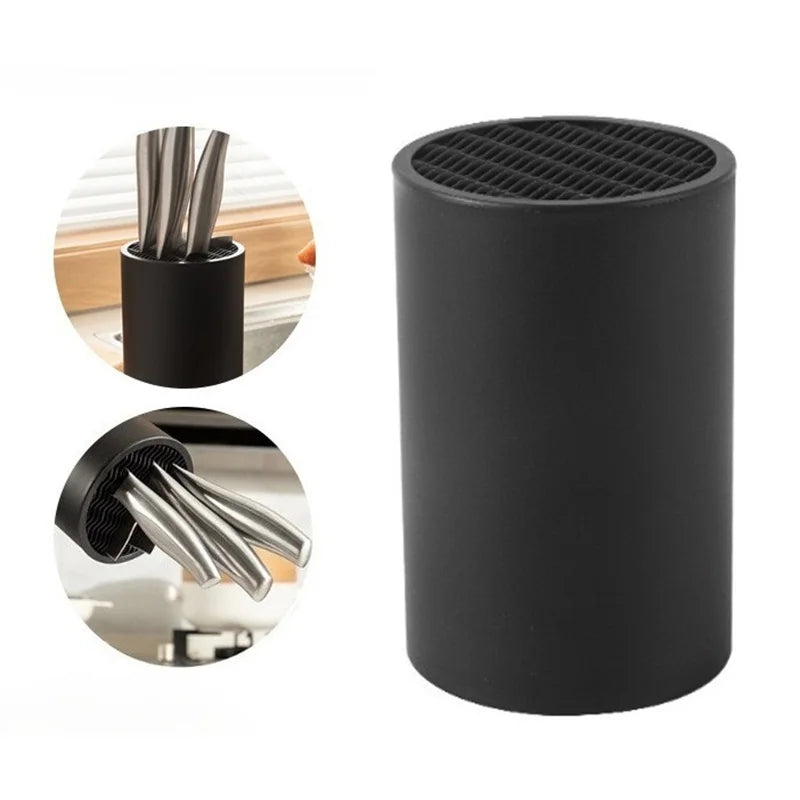 organisateur pot couteaux noir mat moderne adhésif cuisine ustensiles rangement couteaux multifonctionnels
