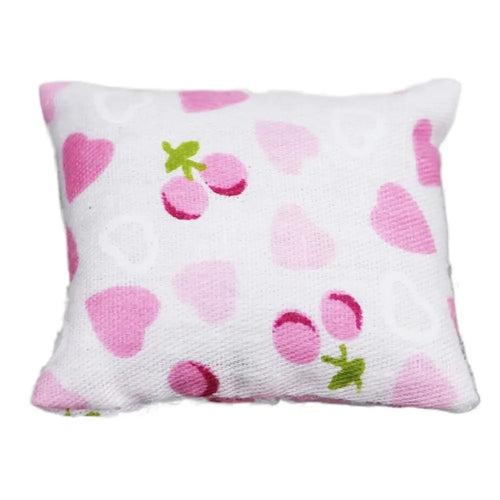mini coussin décoratif miniature maison poupée tissu carreaux fleurs accessoires 12