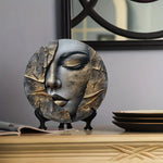décoration murale art abstrait portrait féminin effet texturé aluminium noir gris doré