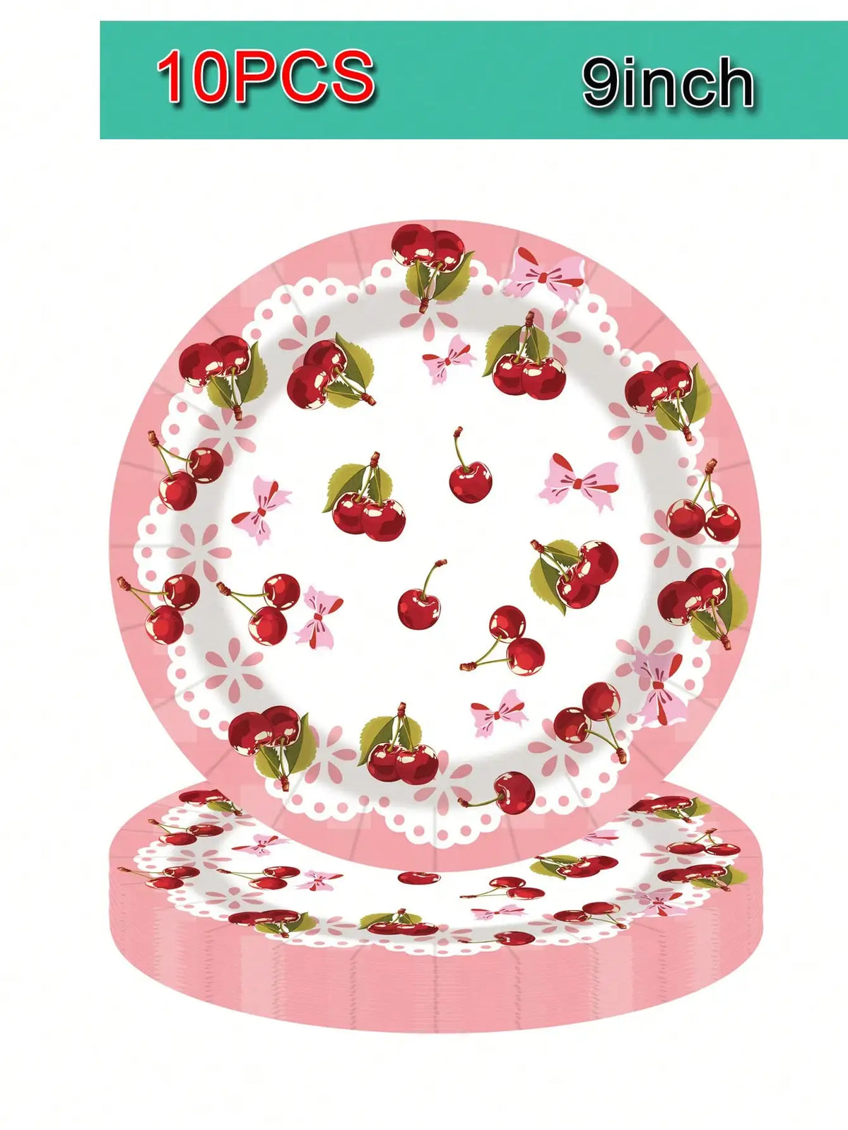 assiettes serviettes verres nappe fête anniversaire enfants école nouvelle année romantique vintage cerises fleurs