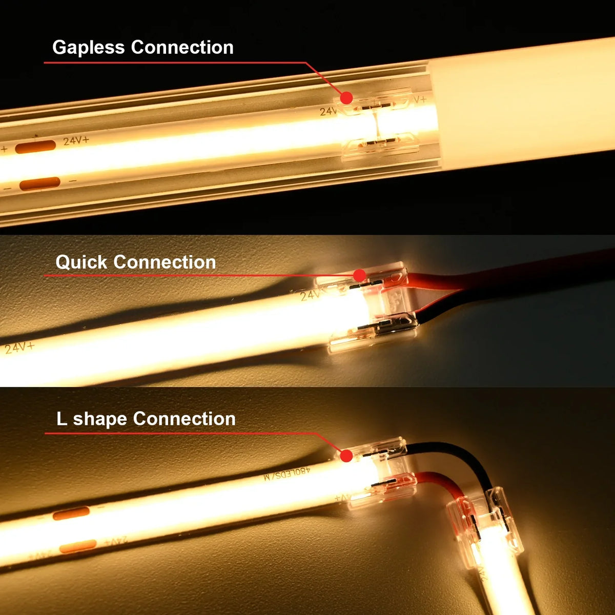 connecteurs led transparents 8mm 10mm ip20 moderne non étanche 12 pièces