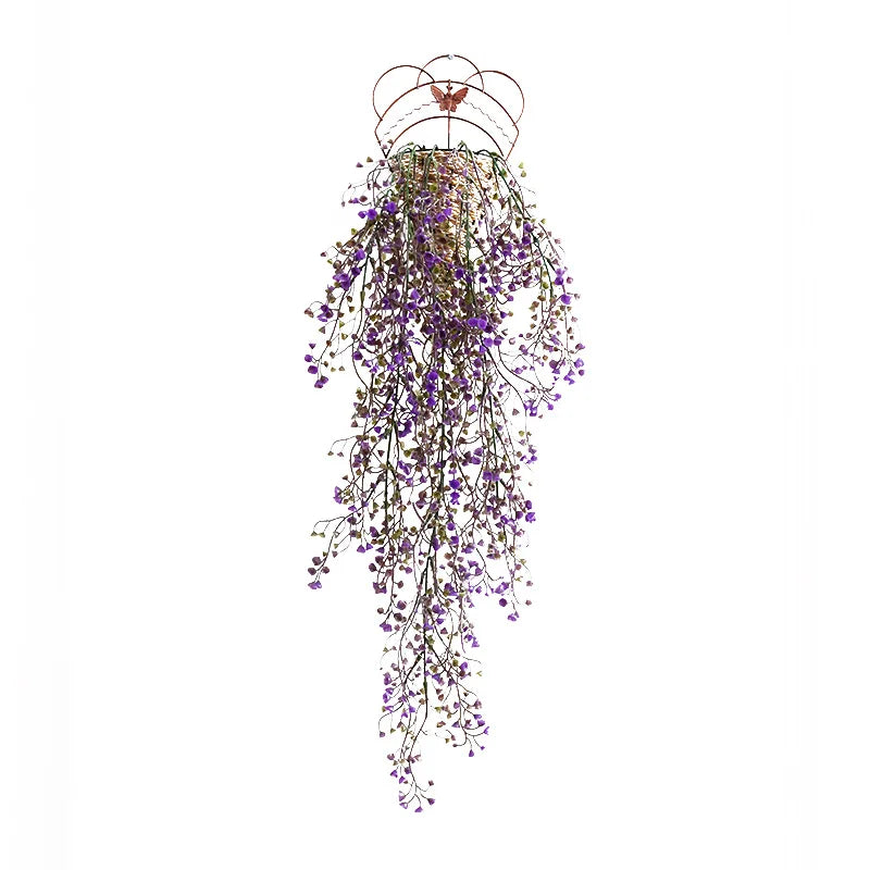 panier suspendu tressé plante artificielle soie vigne naturelle mariage anniversaireintérieur rustic déco