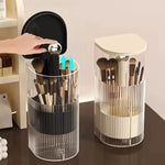 organisateur pinceaux maquillage transparent noir rayures moderne adhésif brosse éponge cosmétique rangement