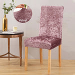 housse chaise velours moderne élégante mariage salle manger beige élastique polyester