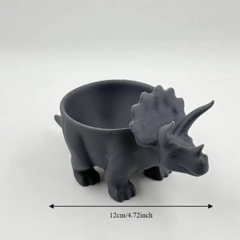 cache pot forme dinosaure gris sculpté relief créatif plante opacité décoration multifonctionnelle
