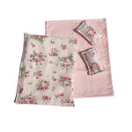ensemble literie maison poupée lit tête lit métal couverture drap taies oreillers motifs floraux