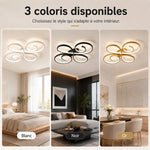 plafonnier led moderne blanc noir or spirales télécommande app variable