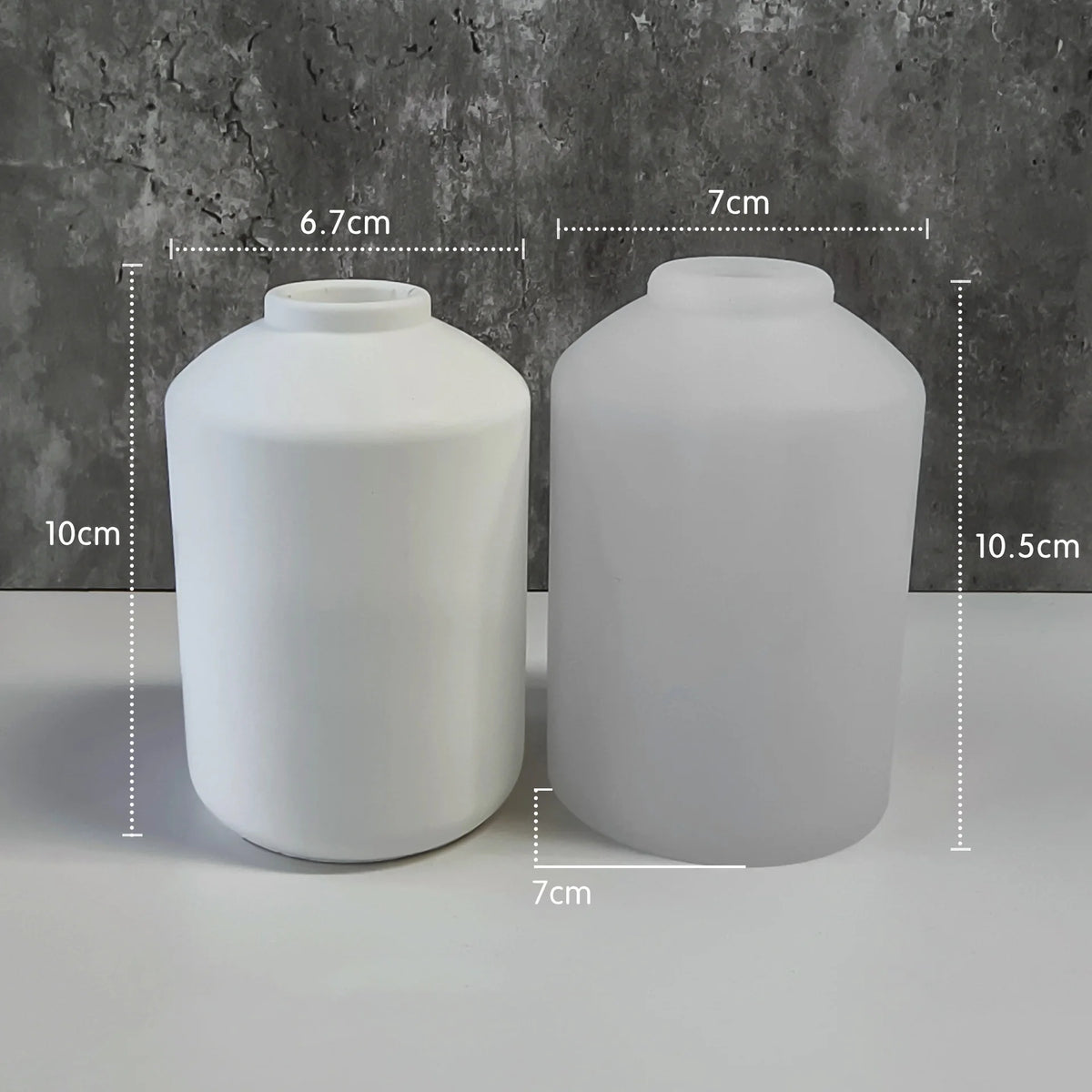 vases silicone blancs rayures verticales modernes décoration bricolage artisanal maison
