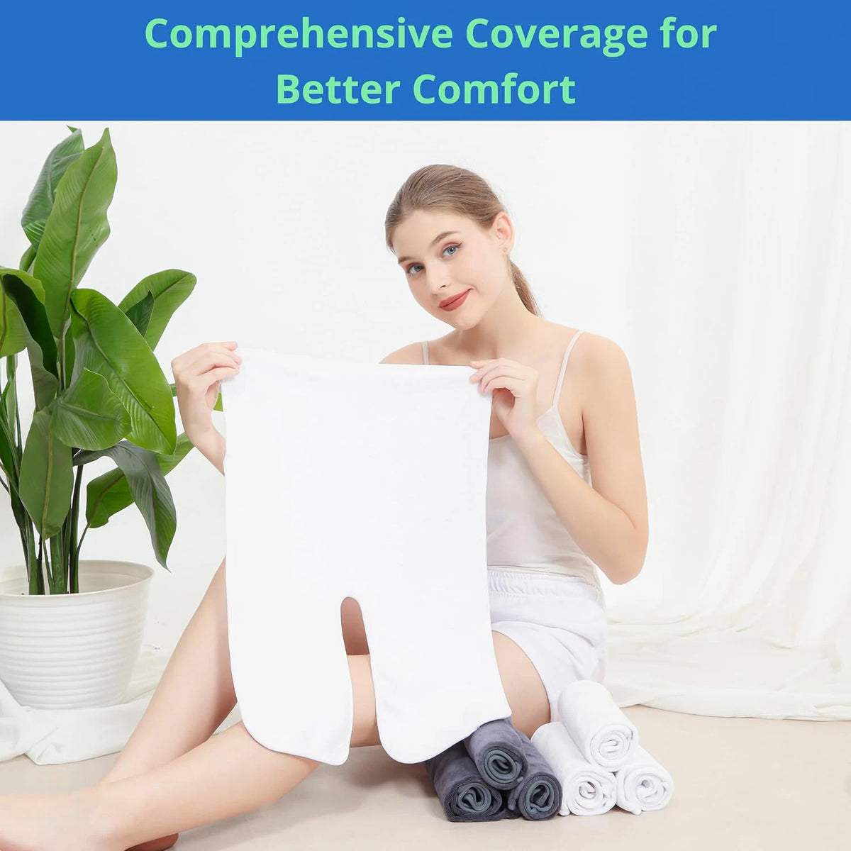 serviettes tête blanches unies opaques modernes lot visage massage relaxation
