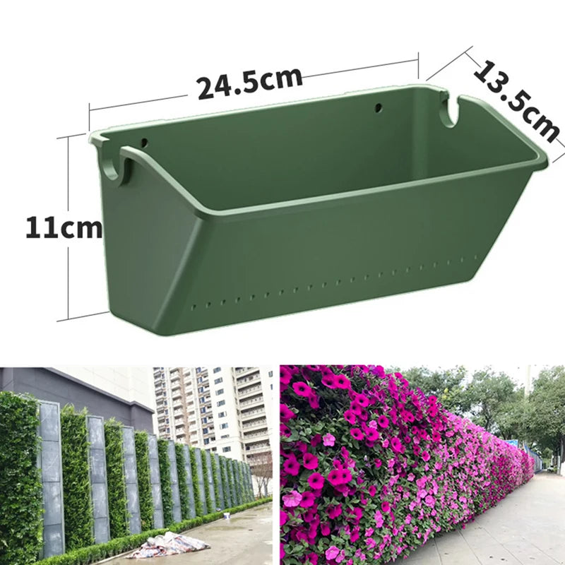 bac fleurs vert foncé moderne clips drainage facile installer grande taille plat