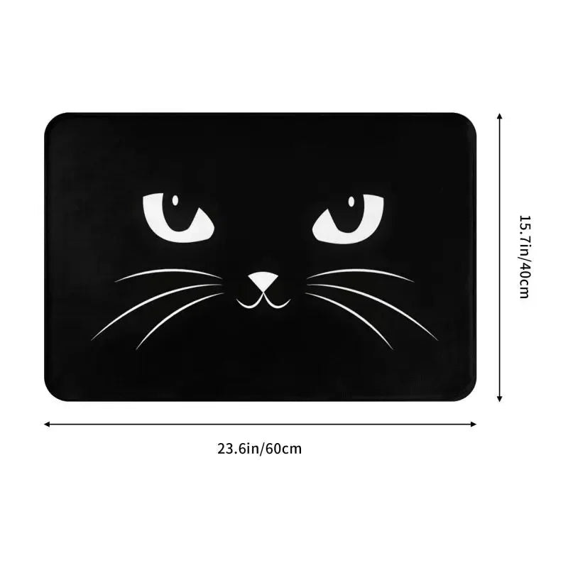 Paillasson chat noir 40x60cm vue de dessus