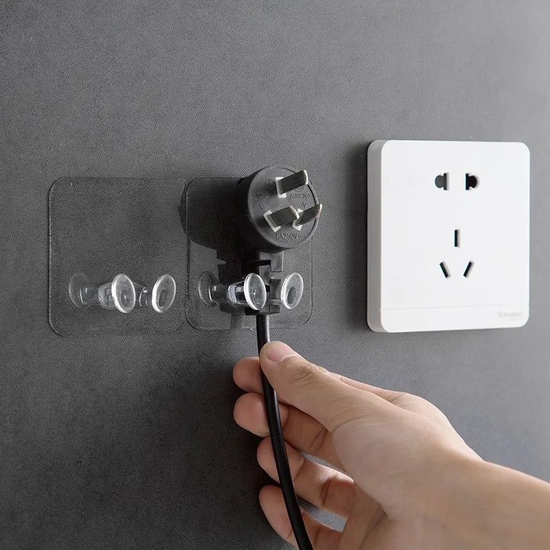 support mural transparent autoadhésif sans perçage câbles chargeurs 6cm 6cm moderne fonctionnel