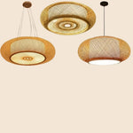 lampe suspendue bambou tissé rotin moderne rustique 40 50 60 80 cm beige clair