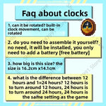 horloge murale pixel art kawaii orange jaune bleu aiguilles cadran vintage rétro