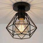 lampe industrielle noire grille géométrique éclairage intérieur moderne salle restaurant thé