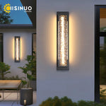 lampe murale led noire contemporaine acier inoxydable ondulée ip65 réglable triac 3000k 6000k