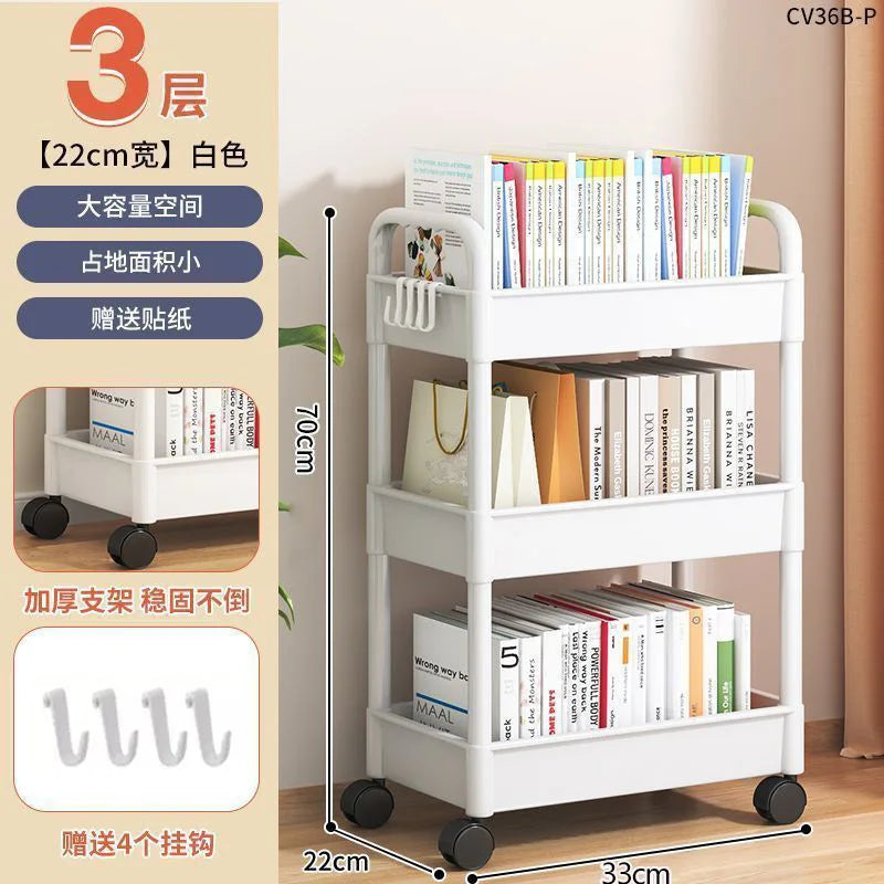 chariot roulettes moderne multi niveaux noir blanc rangement salle bain miroir serviettes produits toilette